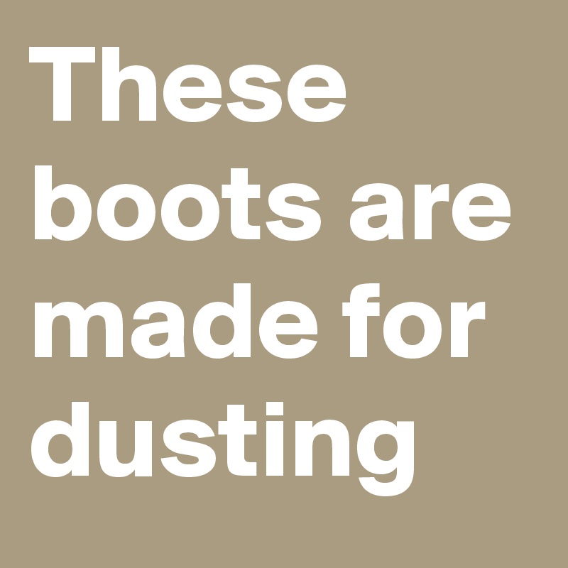 These boots are made for dusting