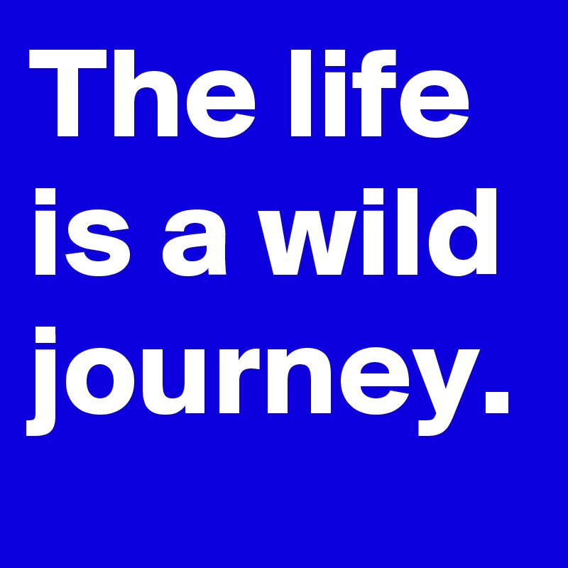 The life is a wild journey.