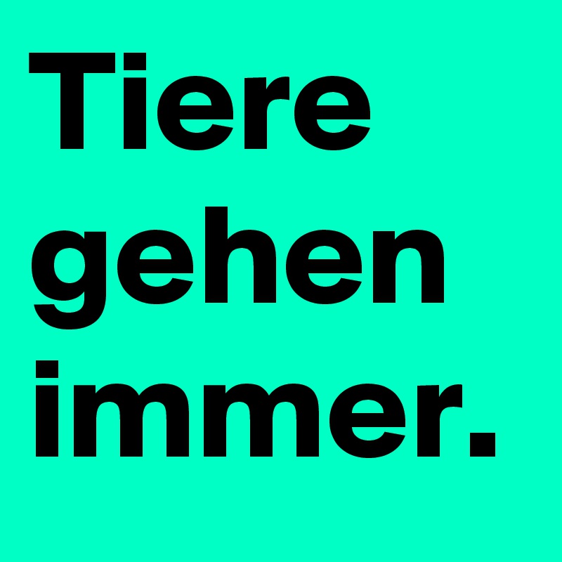 Tiere gehen immer.