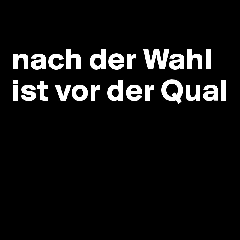 
nach der Wahl ist vor der Qual


