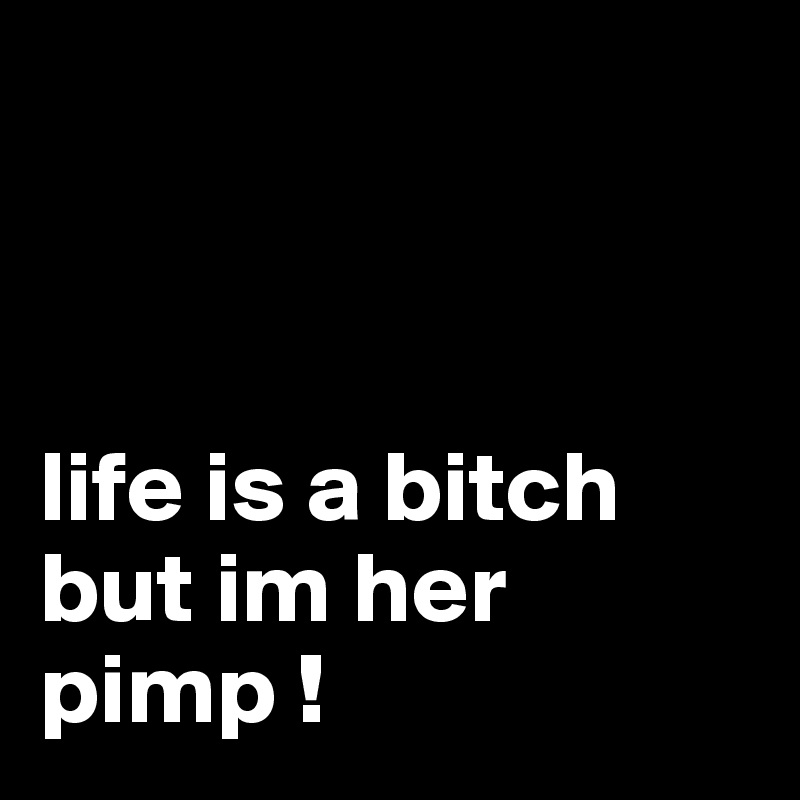 



life is a bitch but im her pimp !