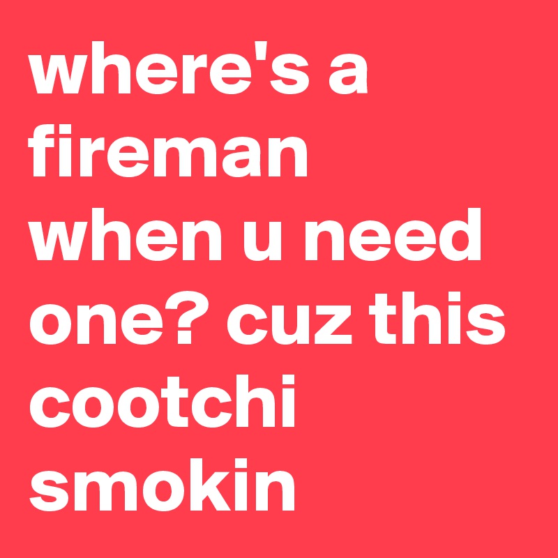 where's a fireman when u need one? cuz this cootchi smokin