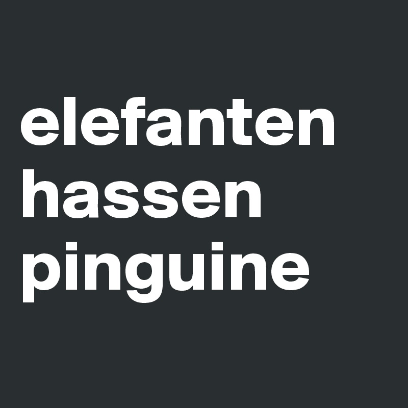 
elefanten hassen pinguine                        
