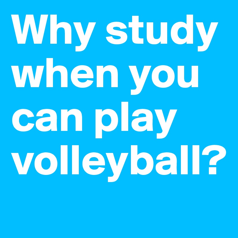 Why study when you can play volleyball?