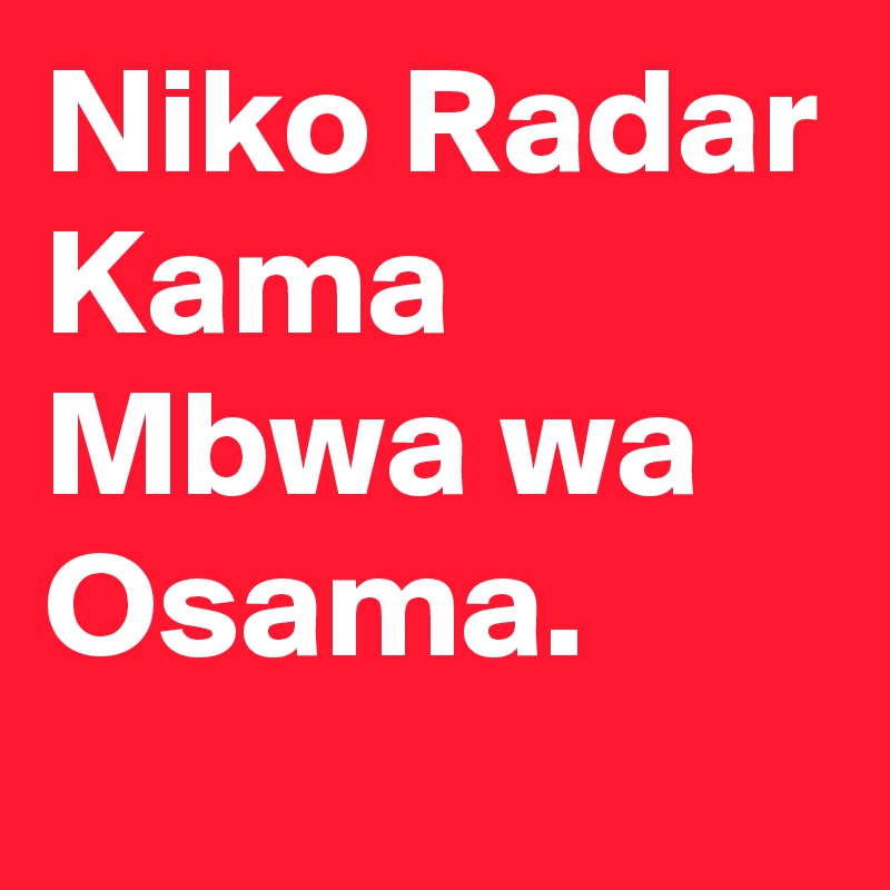 Niko Radar
Kama
Mbwa wa
Osama.