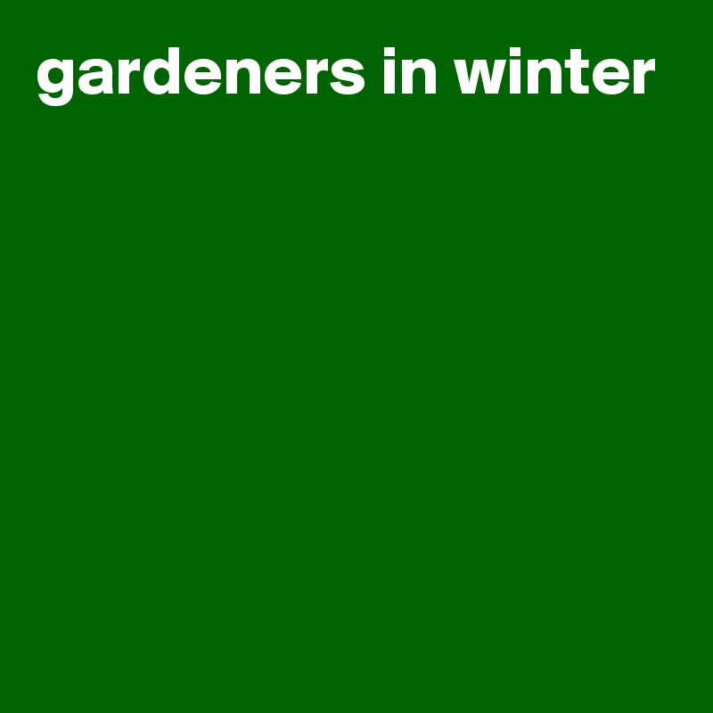 gardeners in winter






