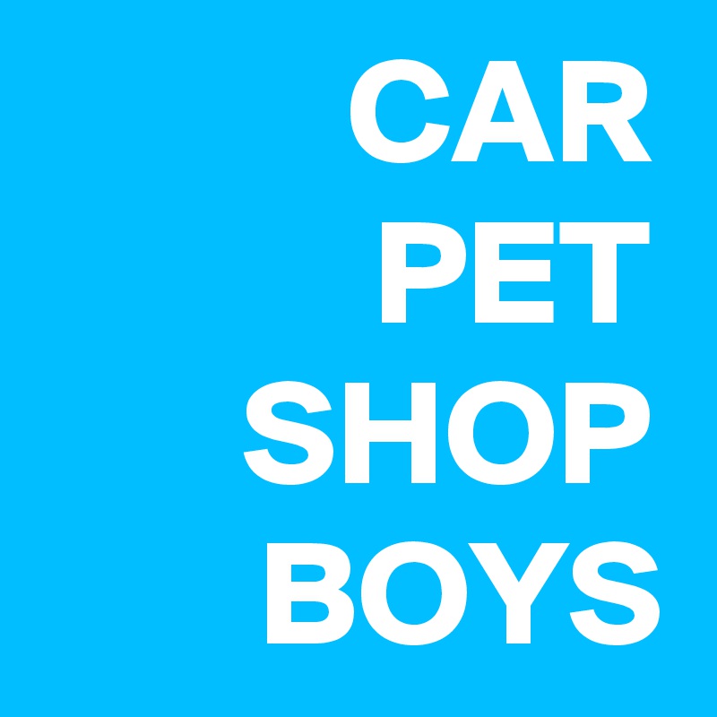 CAR
PET
SHOP
BOYS