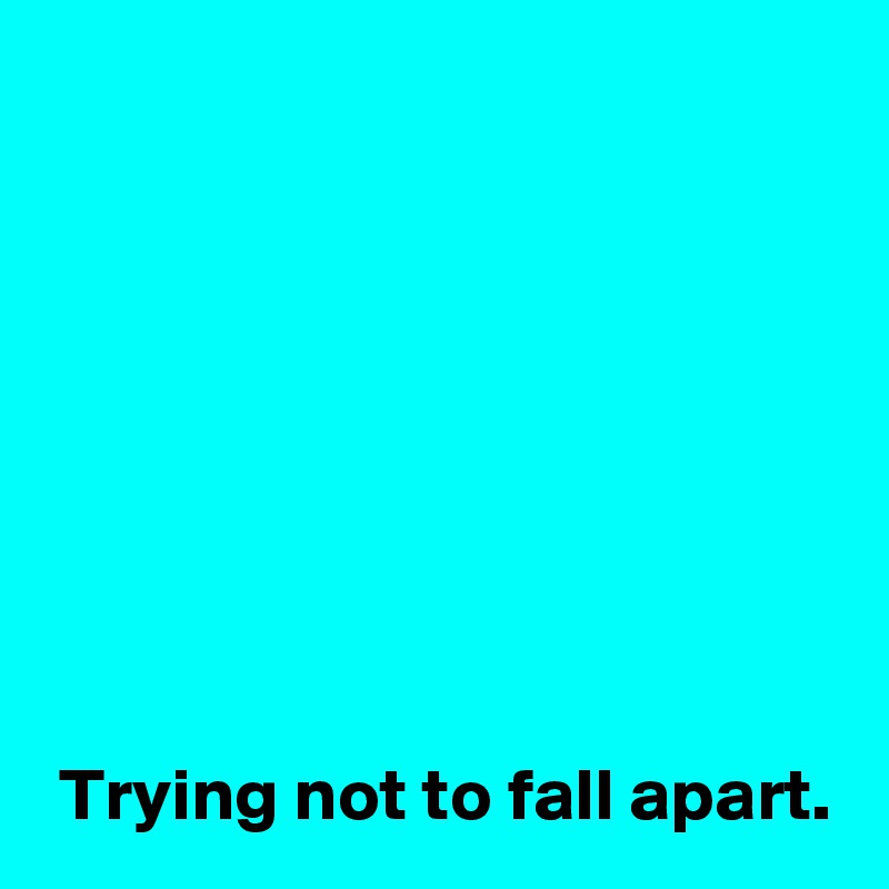 








 Trying not to fall apart.
