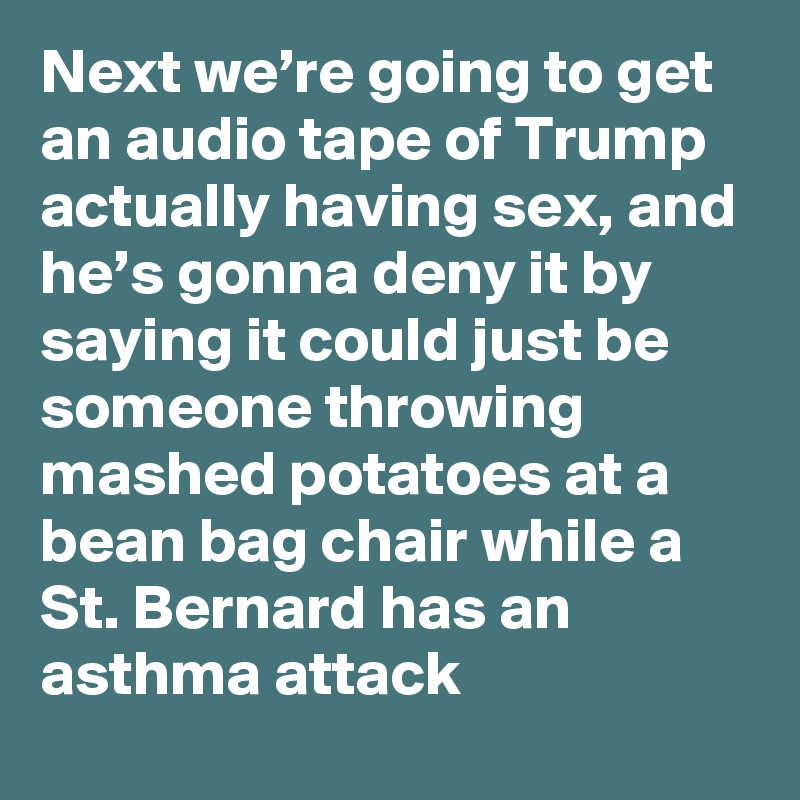 Next We Re Going To Get An Audio Tape Of Trump Actually Having Sex