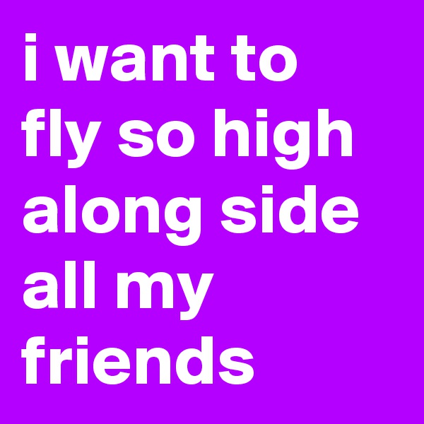 i want to fly so high along side all my friends