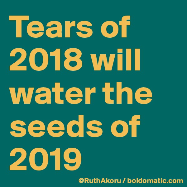 Tears of 2018 will water the seeds of 2019