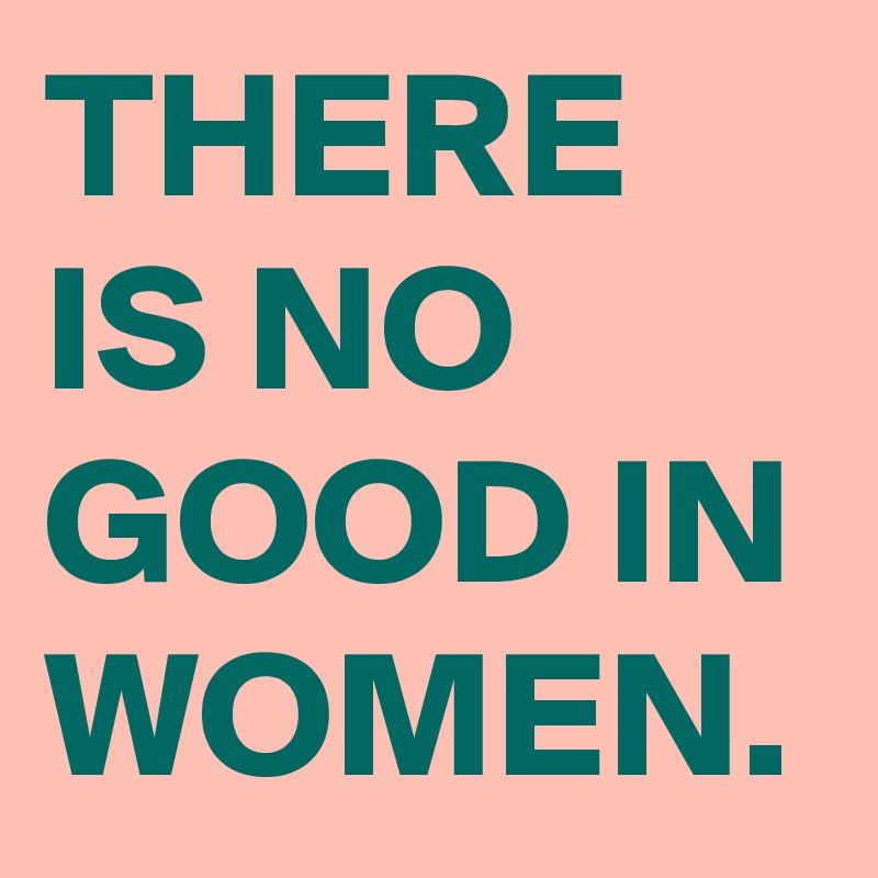 THERE IS NO GOOD IN WOMEN.