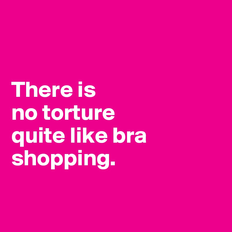 


There is 
no torture 
quite like bra shopping. 

