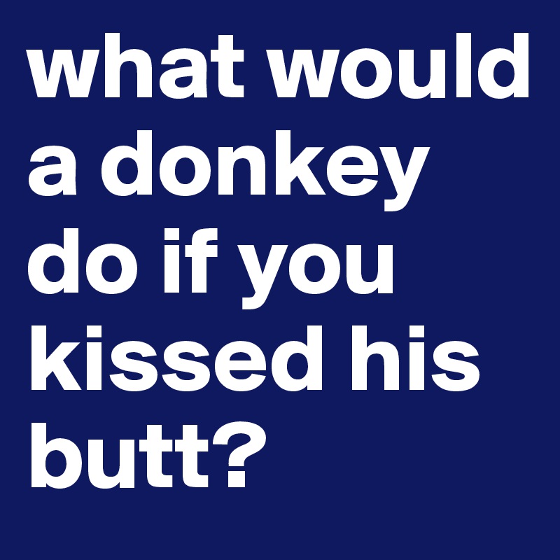 what would a donkey do if you kissed his butt? 