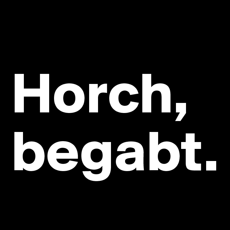 
Horch, 
begabt.