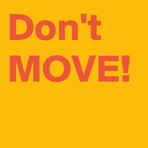 Don't
MOVE!