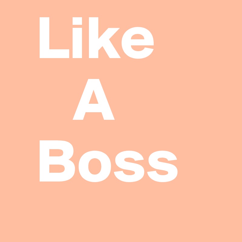   Like
     A
  Boss 