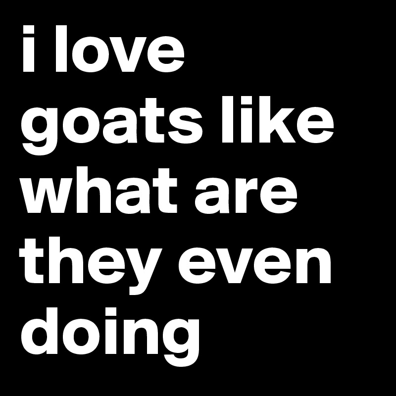 i love goats like what are they even doing