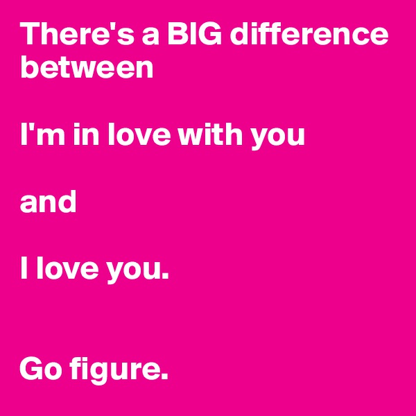 There's a BIG difference between

I'm in love with you

and

I love you.


Go figure.