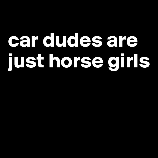 
car dudes are just horse girls


