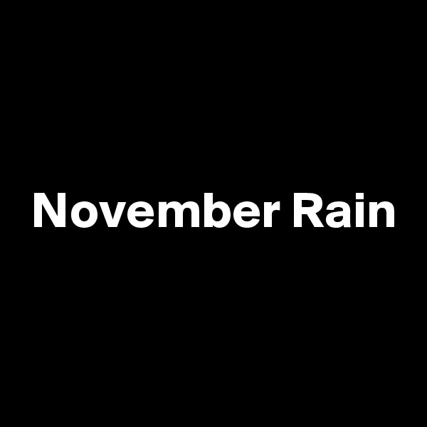 


 November Rain


