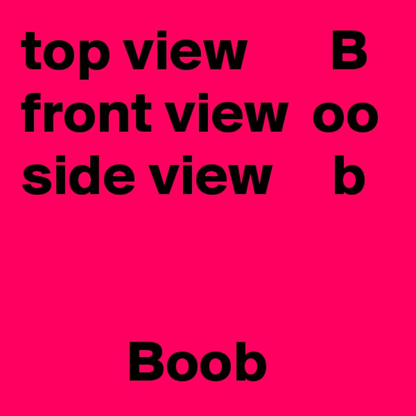 top view       B
front view  oo
side view     b


         Boob