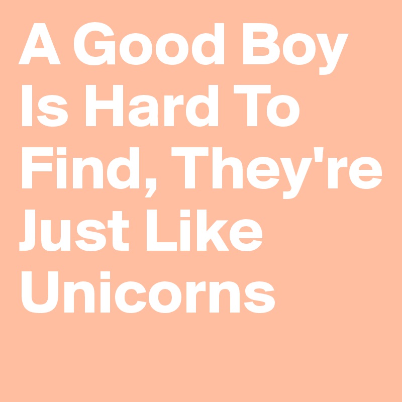 A Good Boy Is Hard To Find, They're Just Like Unicorns