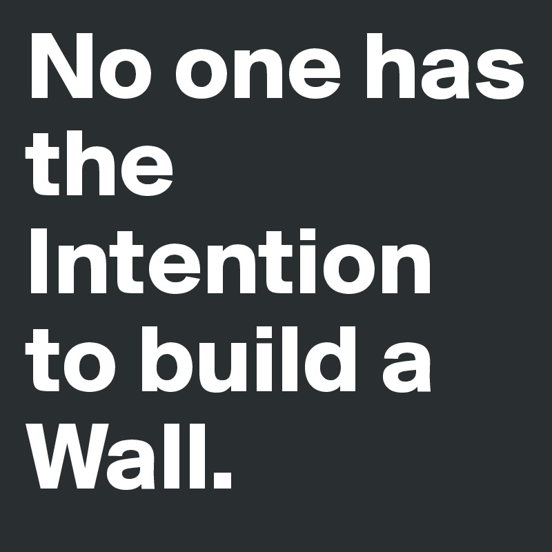 No one has the Intention to build a Wall.