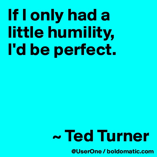 If I only had a little humility,
I'd be perfect.




             ~ Ted Turner