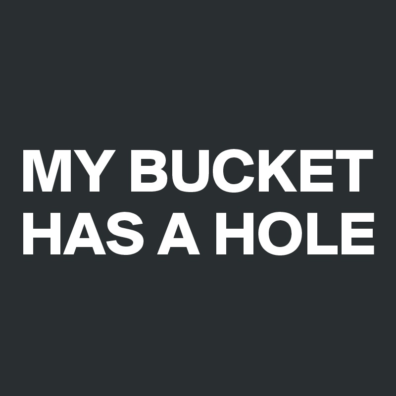 

MY BUCKET HAS A HOLE
