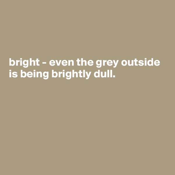 



bright - even the grey outside is being brightly dull.







