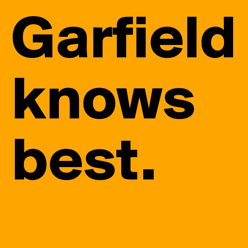 Garfield knows best.