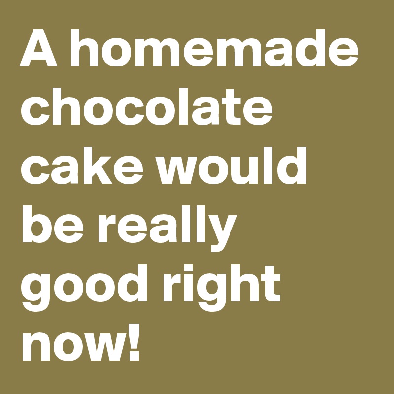 A homemade chocolate cake would be really good right now!