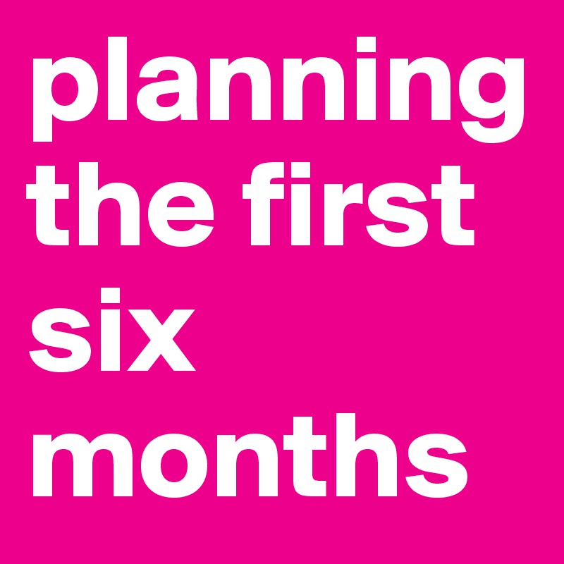 planning the first six months