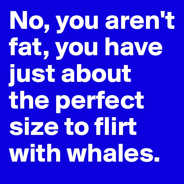 No, you aren't fat, you have just about the perfect size to flirt with whales.