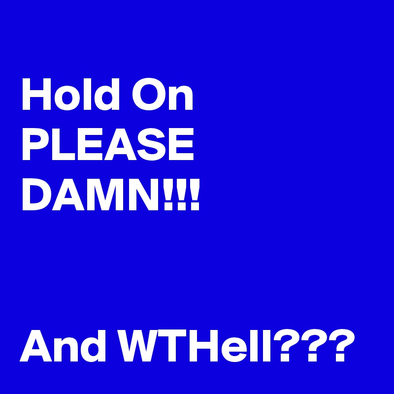 
Hold On PLEASE
DAMN!!!


And WTHell???