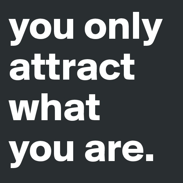 you only attract what you are.