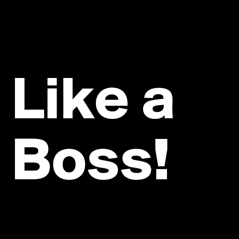 
Like a Boss!