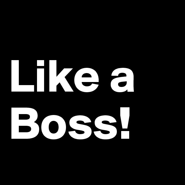 
Like a Boss!