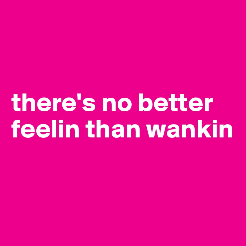 


there's no better feelin than wankin


