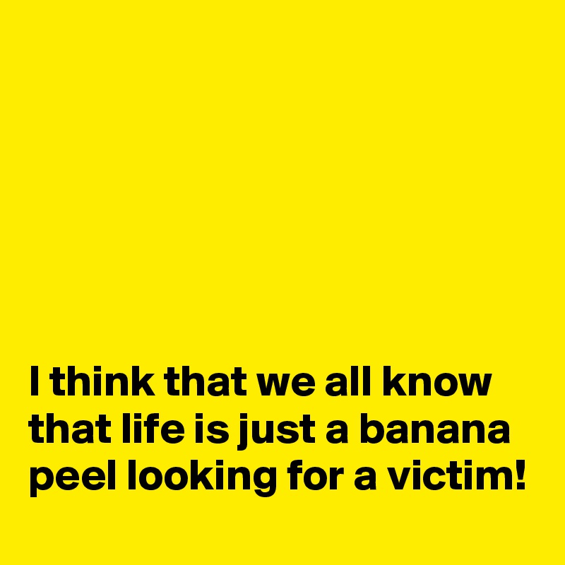 






I think that we all know that life is just a banana peel looking for a victim!