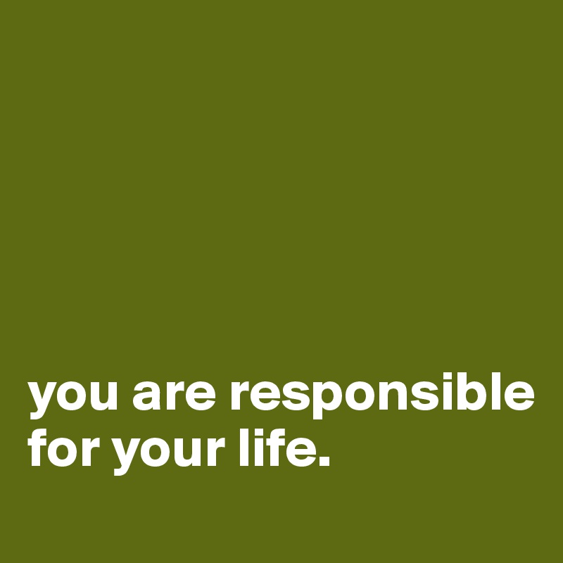 





you are responsible for your life. 