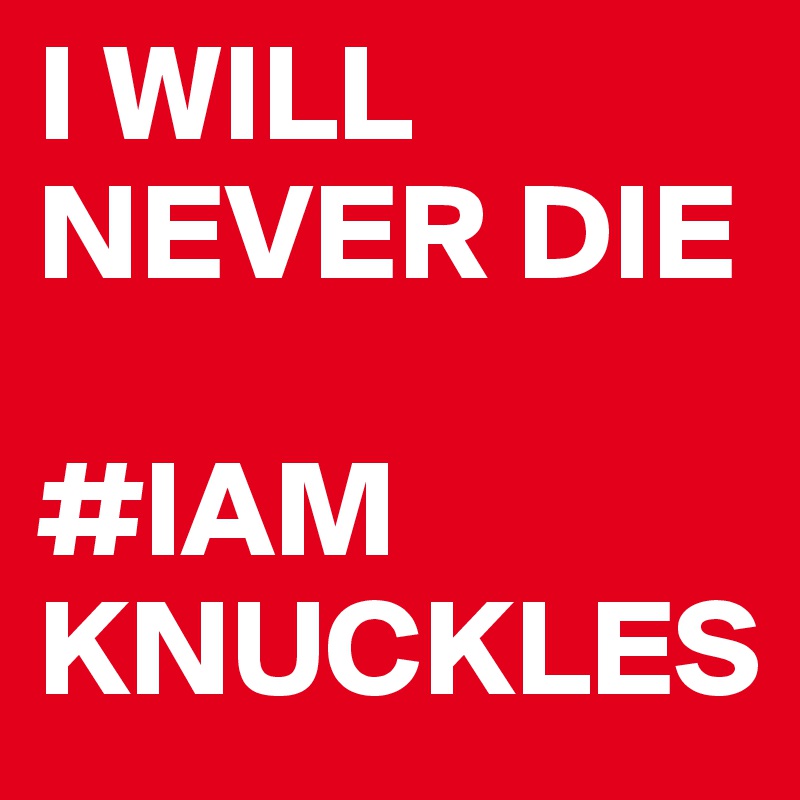 I WILL NEVER DIE

#IAM KNUCKLES