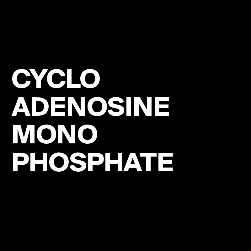 

CYCLO
ADENOSINE
MONO
PHOSPHATE

