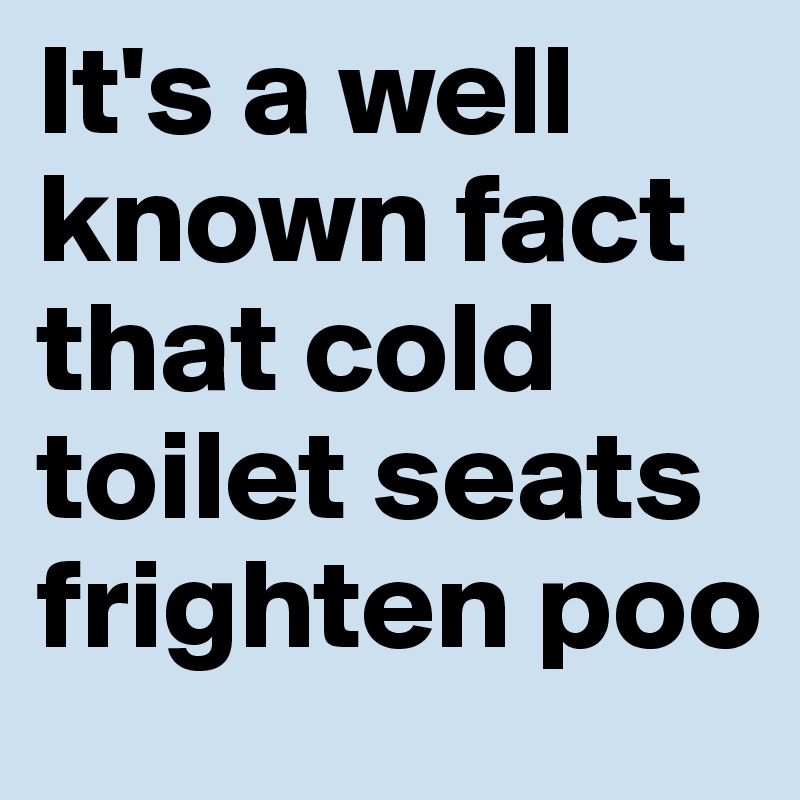 It's a well known fact that cold toilet seats frighten poo