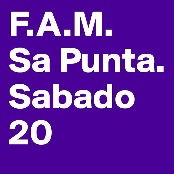 F.A.M.
Sa Punta.
Sabado 20