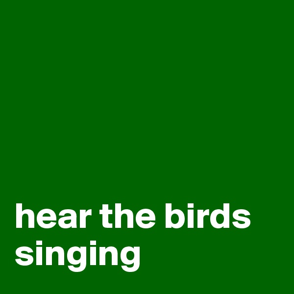 




hear the birds singing