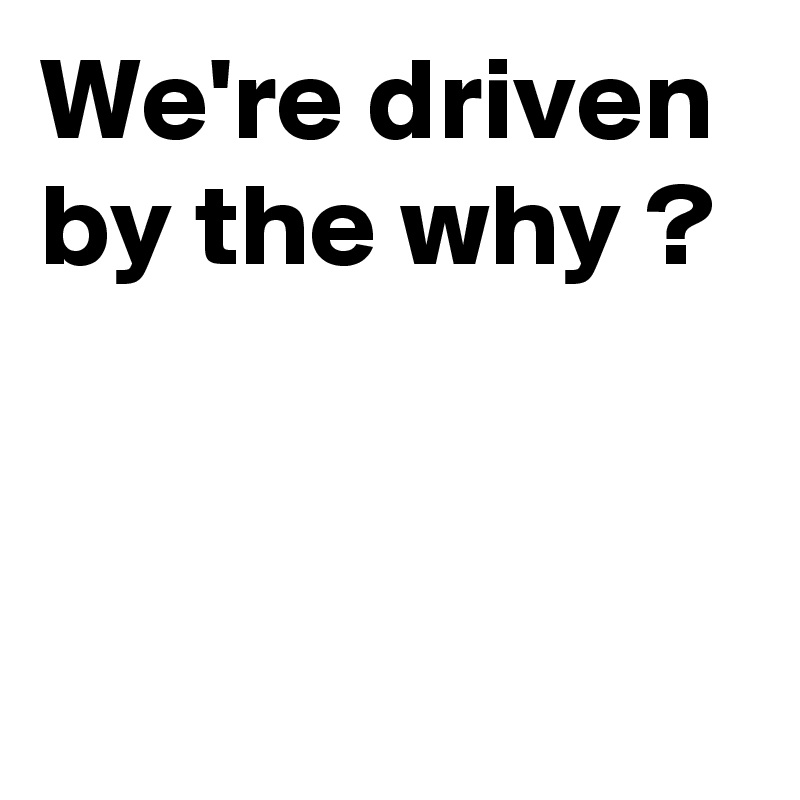 We're driven by the why ? 


