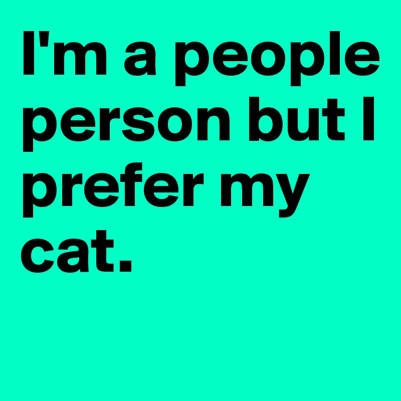 I'm a people person but I prefer my cat.
