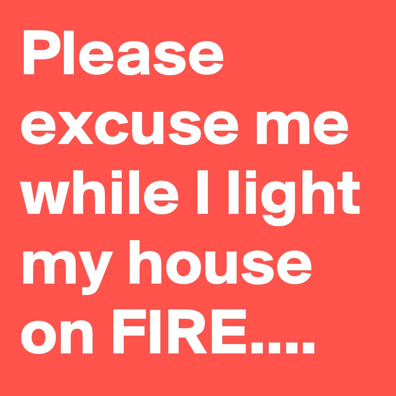 Please excuse me while I light my house on FIRE....